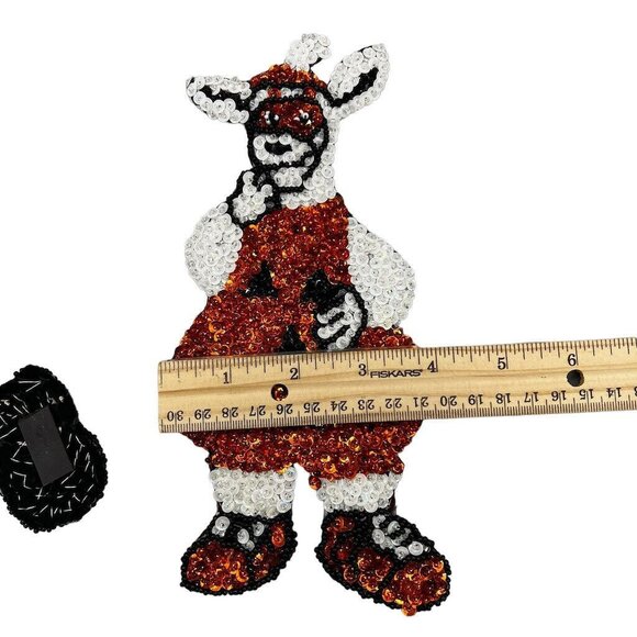 2 Vtg Halloween Cows in Costume Magnets EUC Sequins Beads Pirate Handcrafted - Picture 8 of 12